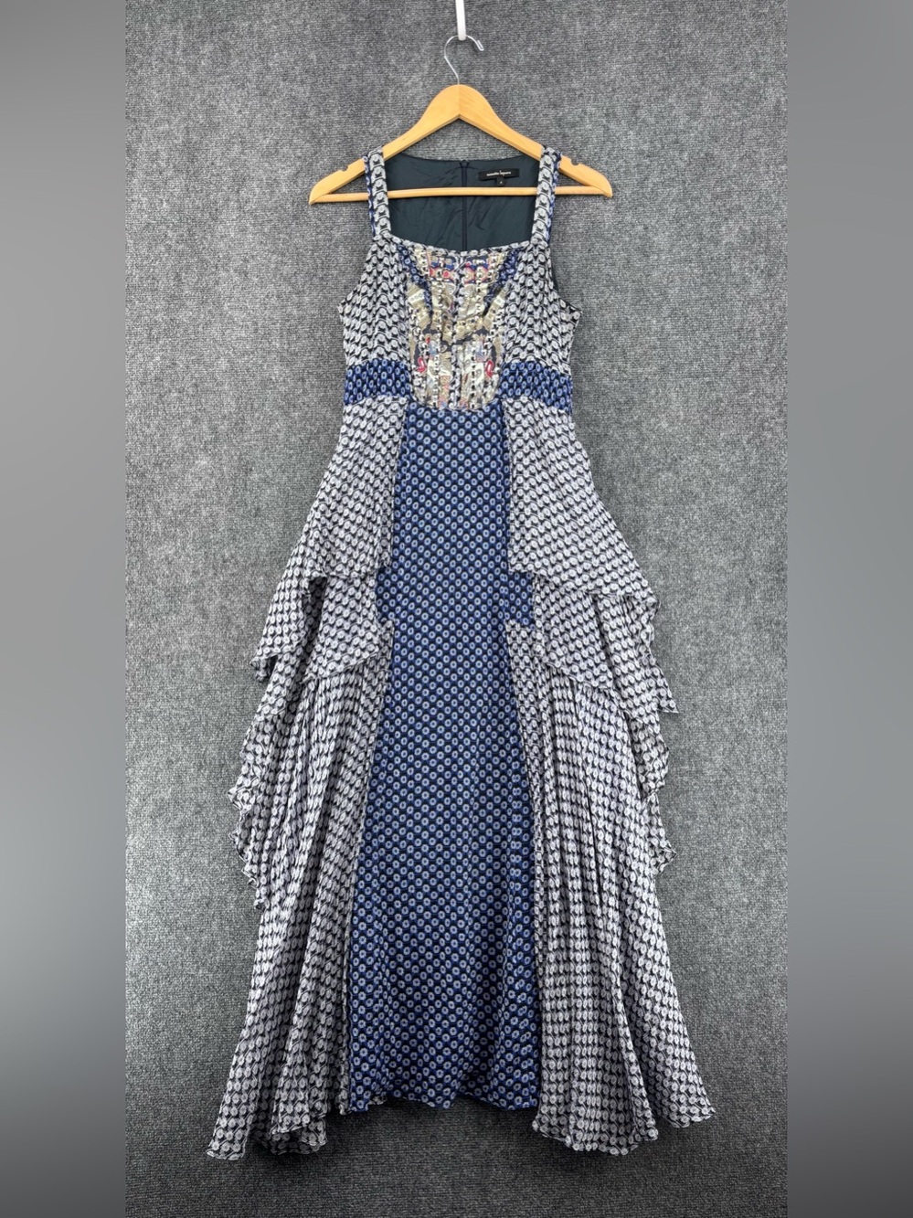 Nanette Lepore ASO Gossip Girl Milonga Silk Handkerchief Maxi Dress Women’s 4